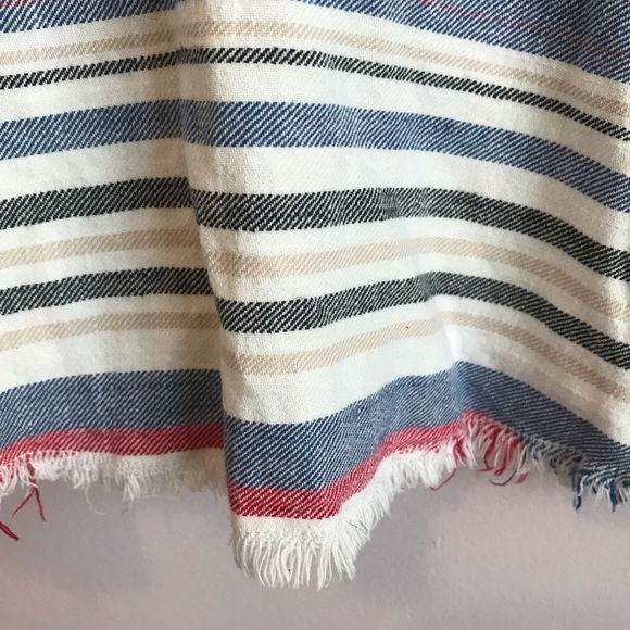 ZARA BASIC Denim Couture V Neck Red White Blue Patriotic July 4 Striped Tank Med - Picture 10 of 12